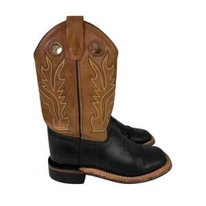 Cody James Canyon Western Stitched Leather Boots Youth Size 4